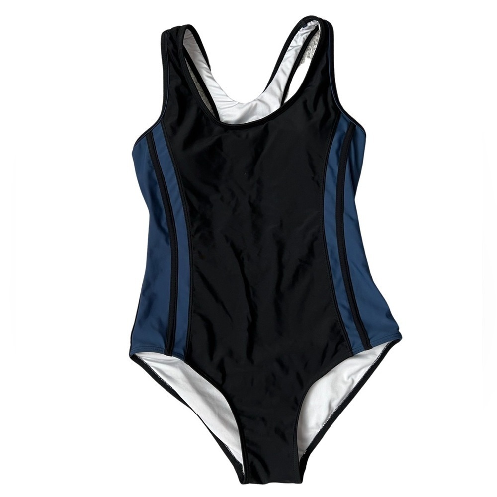 Uhnice black & blue racerback one piece swimsuit size xs